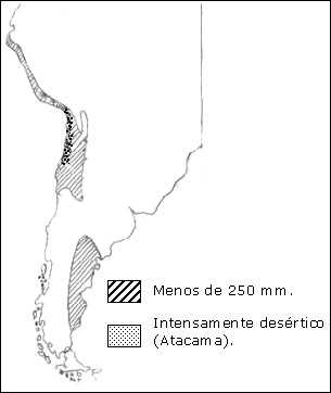 Mapa distribución precipitaciones de América del Sur